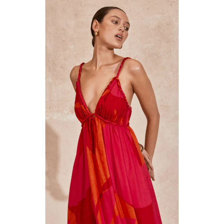 The Riviera Red Print Maxi Dress