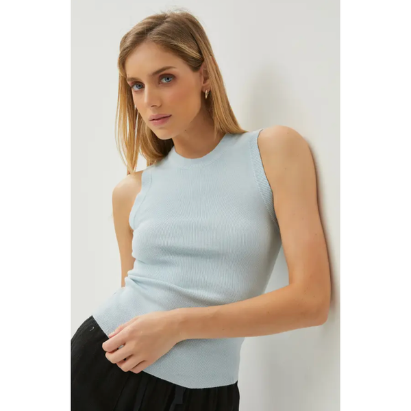 The Milly Light Blue Knit Tank Top