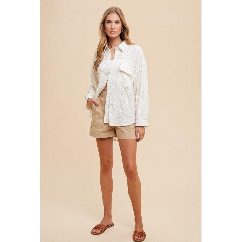 The Openwork Ivory Button Down Shirt