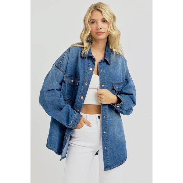 The Nashville Denim Snap Down Shacket