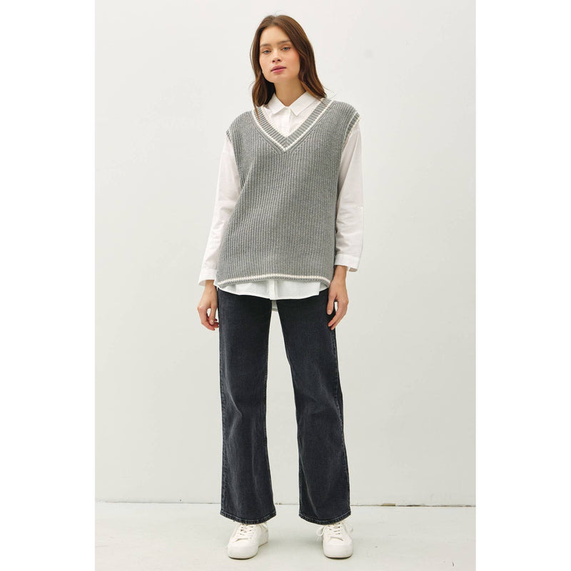 The Yale Gray Knit Vest