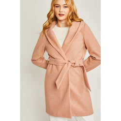 The Darby Belted Hoodie Coat in Gray, Black, Mauve or Beige