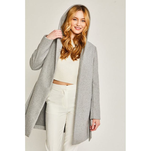 The Darby Hooded Fleece Coat in Oatmeal, Mauve, Gray, Or Black