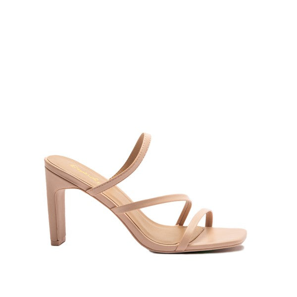 The Callie Strappy Heel in Nude or Off White