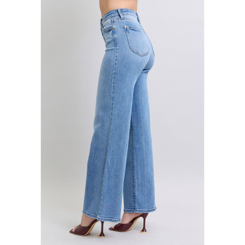 The Travis Medium Wash Wide Leg Stretch Jeans