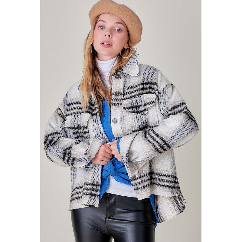 The Madelyn Black/White Plaid Jacket