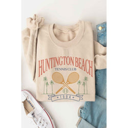 The HB Tennis Club Sweatshirt in Sand, White or Gray