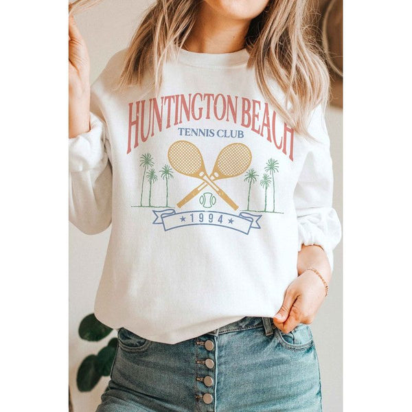 The HB Tennis Club Sweatshirt in Sand, White or Gray