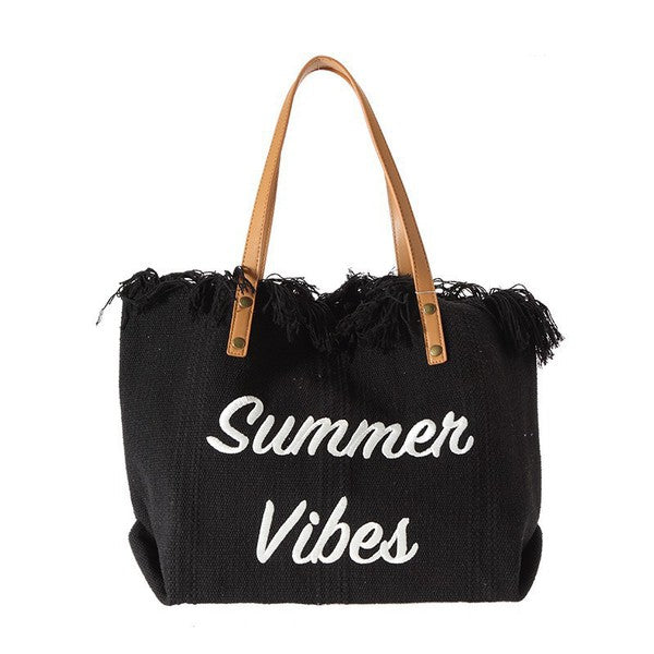 The Summer Vibes Tote Bag in Cream, Natural, Sage Or Black