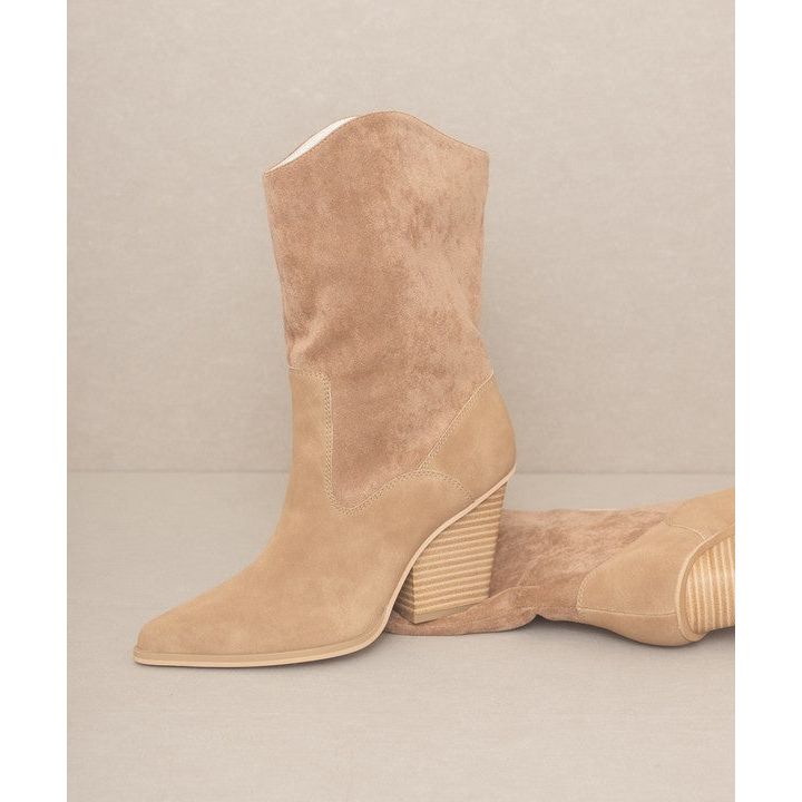 The South Fork Loose Fit Western Boots In Taupe, Camel Or White