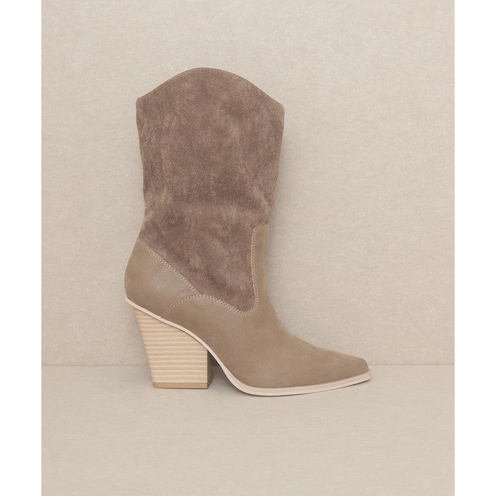 The South Fork Loose Fit Western Boots In Taupe, Camel Or White