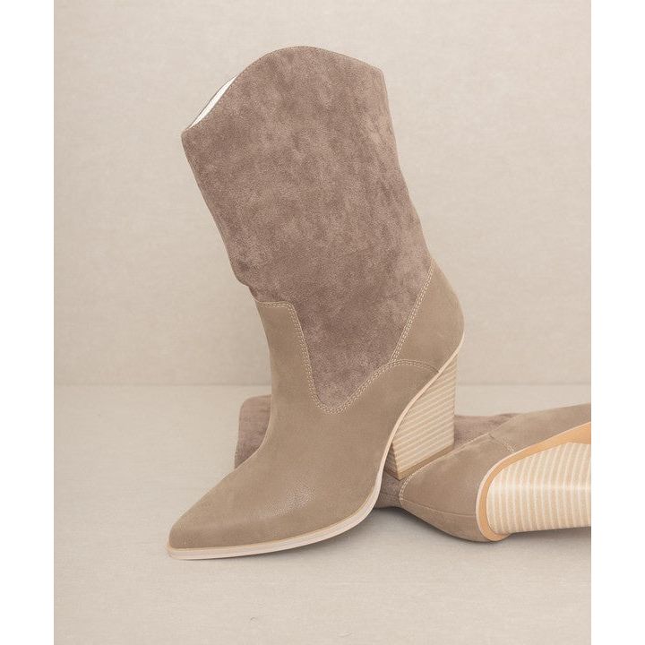 The South Fork Loose Fit Western Boots In Taupe, Camel Or White