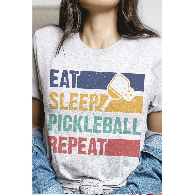 The Pickleball Graphic Tee in White, Gray or Tan