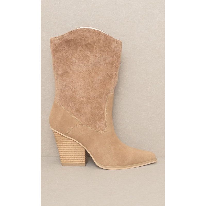 The South Fork Loose Fit Western Boots In Taupe, Camel Or White