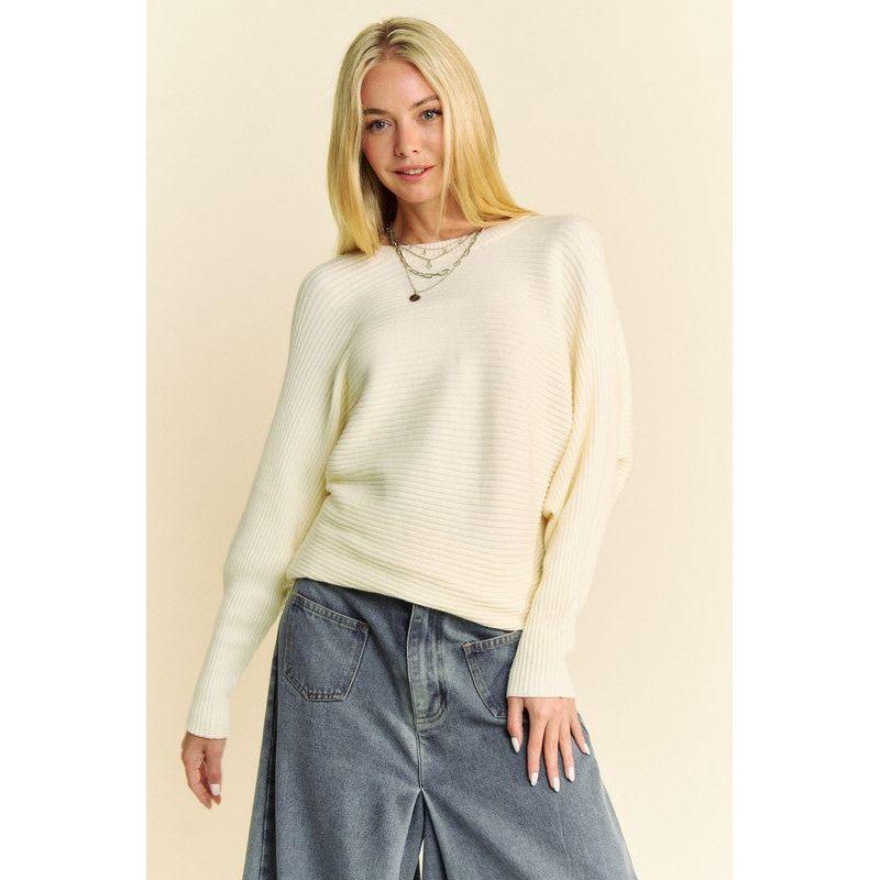 The Hayden Cream Batwing Sleeve Sweater