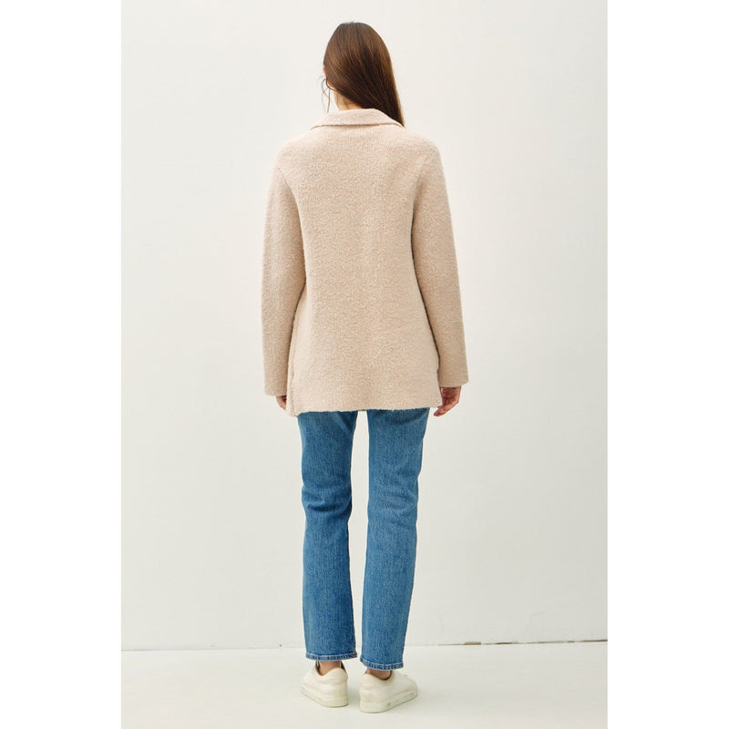 The Conway Beige Textured Knit Coatigan