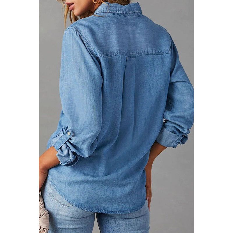 The Chambray Button Down In Medium or Light Wash