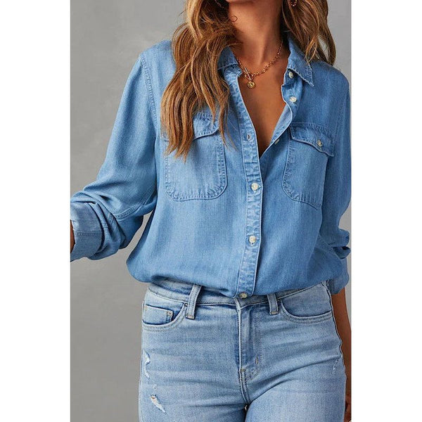 The Chambray Button Down In Medium or Light Wash