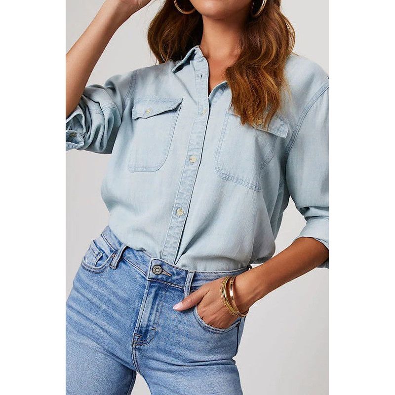 The Chambray Button Down In Medium or Light Wash