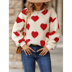 The Be MIne Red Fuzzy Heart Sweatshirt