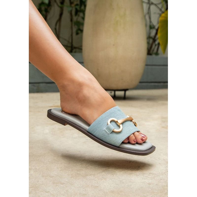 The Daria Gold Bit Slide Sandals