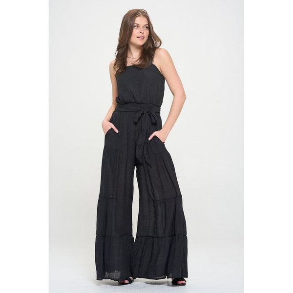 The Tiered Black Wide Leg Jumpsuit