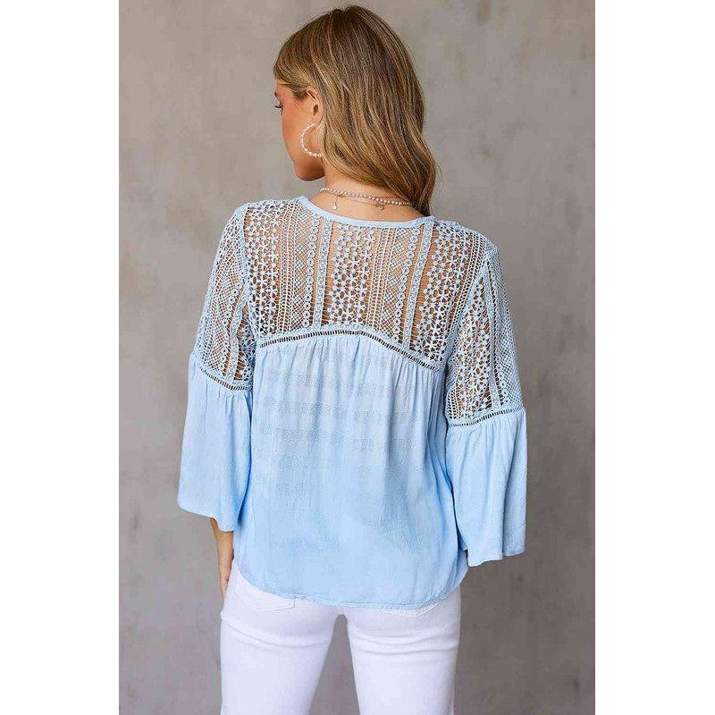 The Sophie Light Blue Lace Top