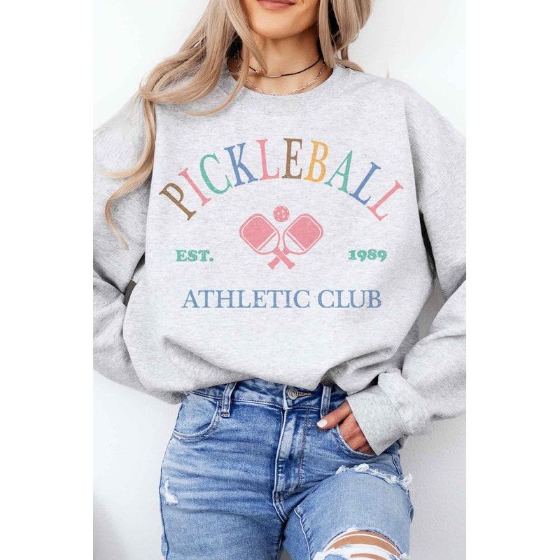 The Pickleball Graphic Sweatshirt In Gray, Pink, Sand or White