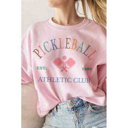 The Pickleball Graphic Sweatshirt In Gray, Pink, Sand or White