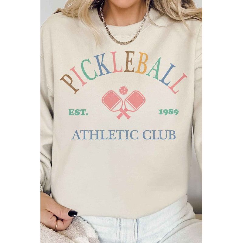 The Pickleball Graphic Sweatshirt In Gray, Pink, Sand or White