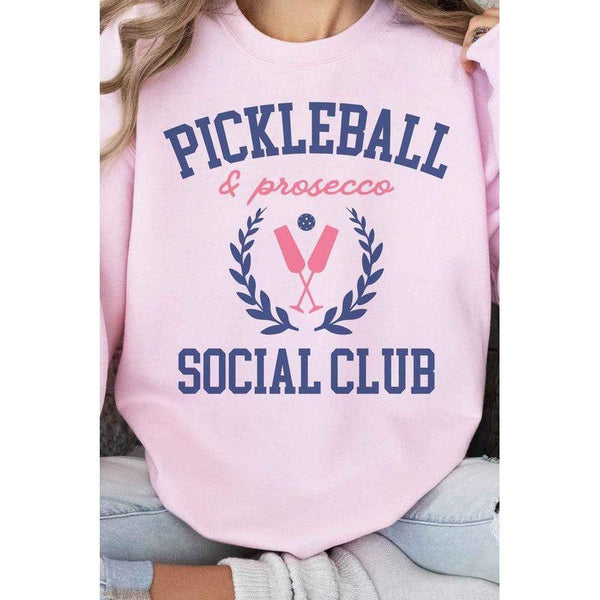 The Pickleball & Prosecco Sweatshirt In Sand, Pink, White Or Gray