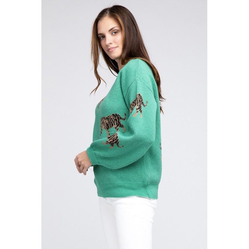 The Tiger Sweater in Oatmeal, Jade or Black