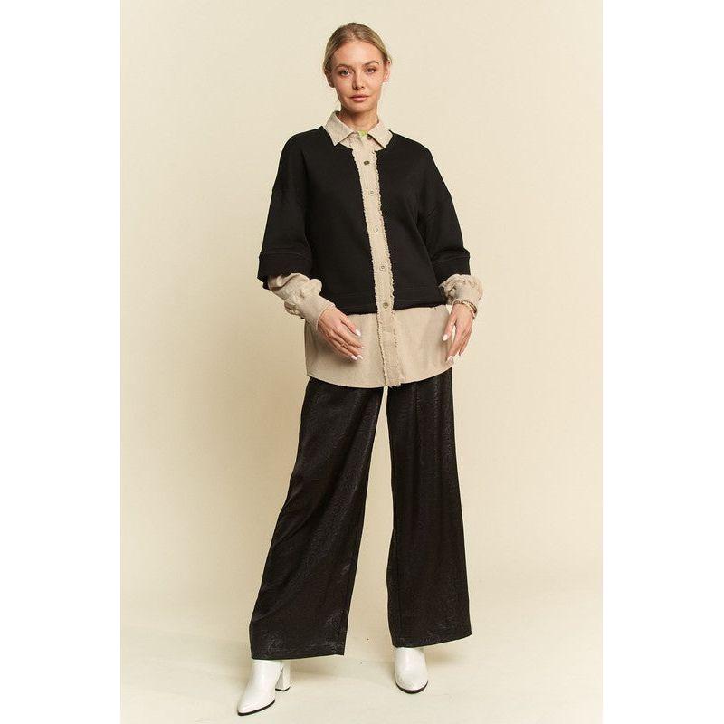 The Marni Black Layered French Terry Contrast Top