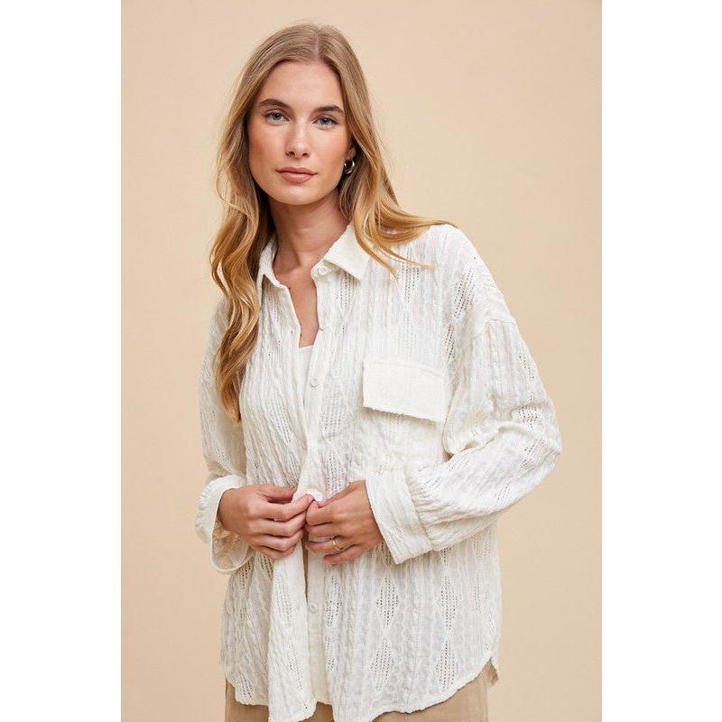 The Openwork Ivory Button Down Shirt