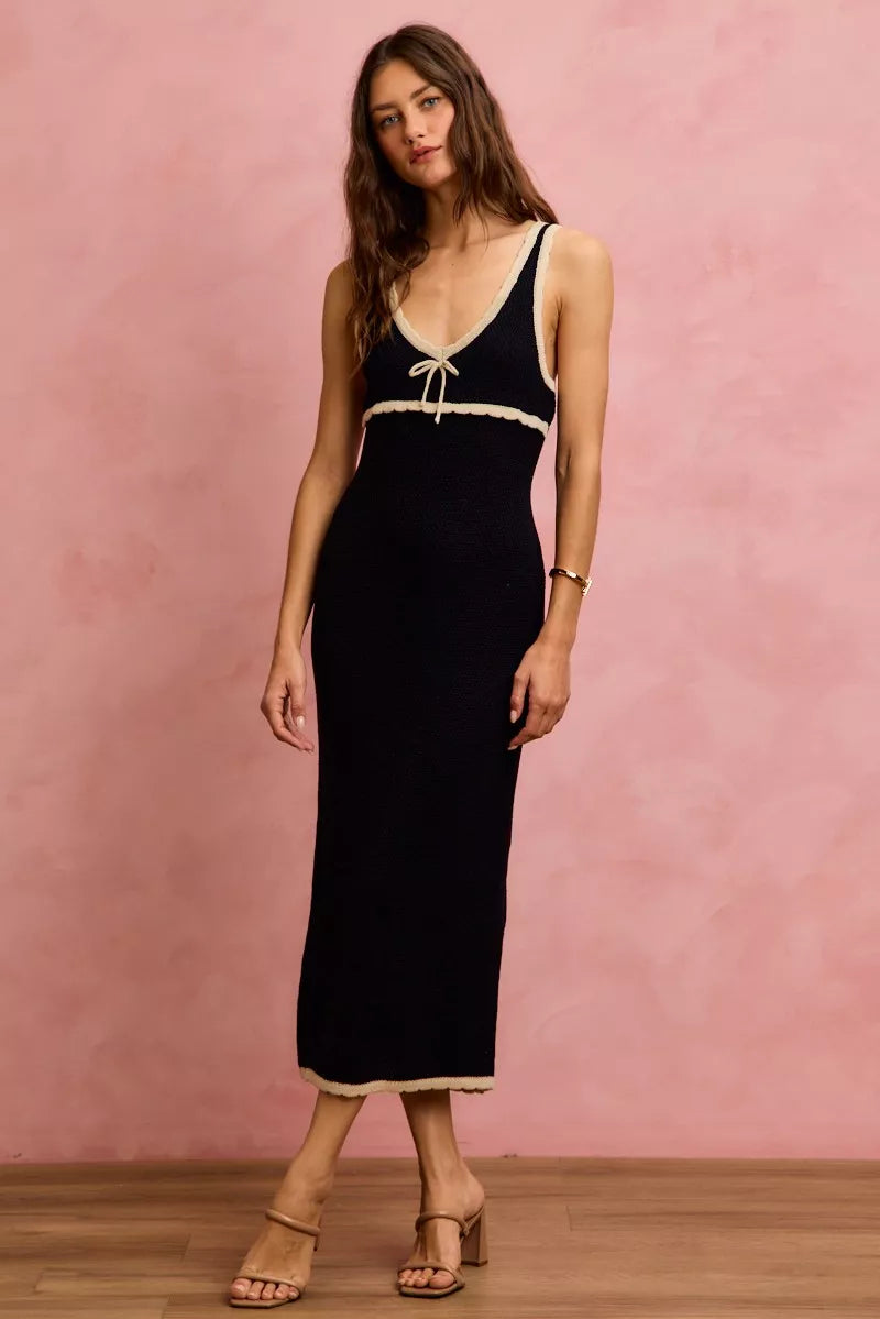 devon midi dress Weekly Deal The Devon Black Knit Midi Dress