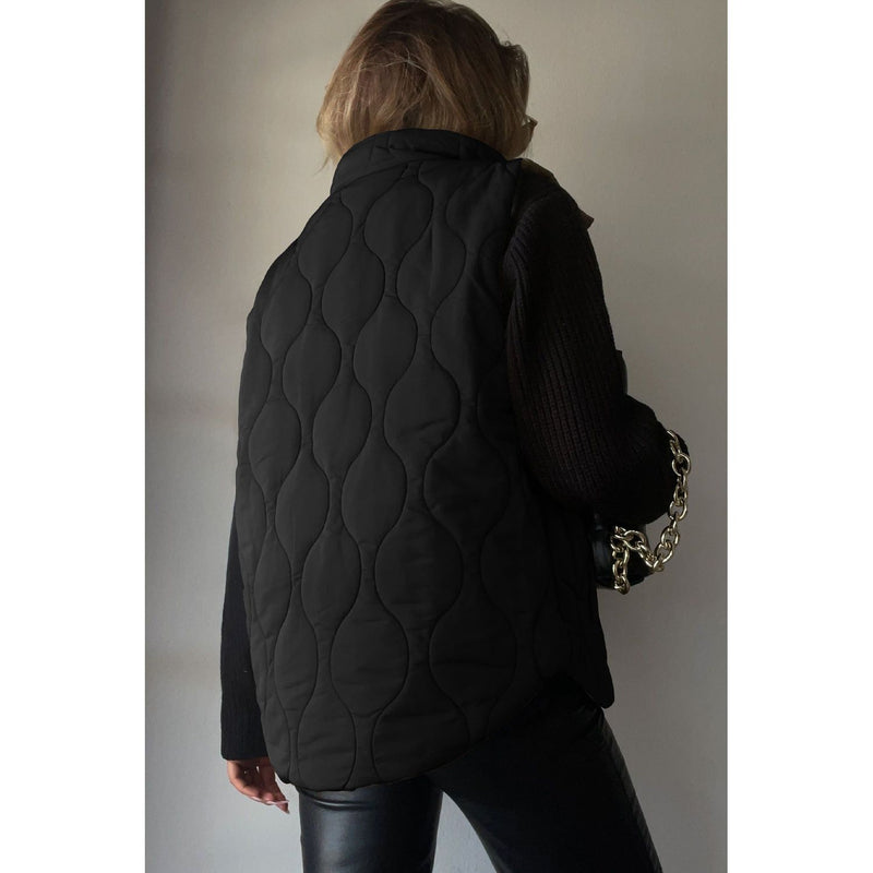 The Replay Quilted Collared Neck Vest with Pockets in Several Colors