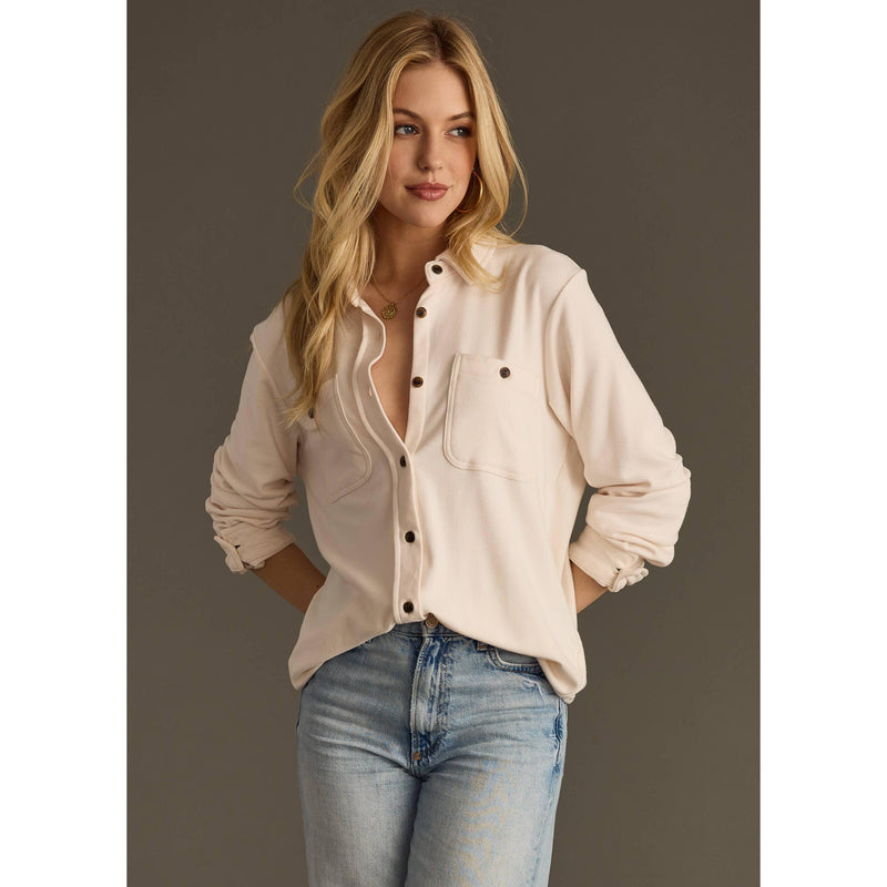 The Fenway Cream Super Soft Button Up Top