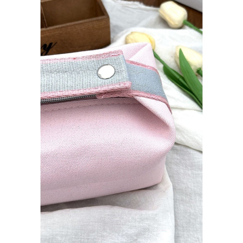 The Waterproof Canvas Travel Cosmetic Bag In Pink, Orange, Black Or Cream