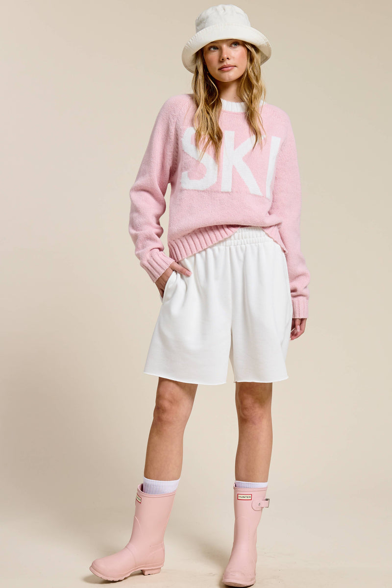 The Ski Pink Knit Graphic Sweater