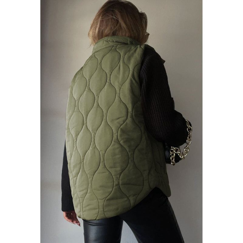 The Replay Quilted Collared Neck Vest with Pockets in Several Colors