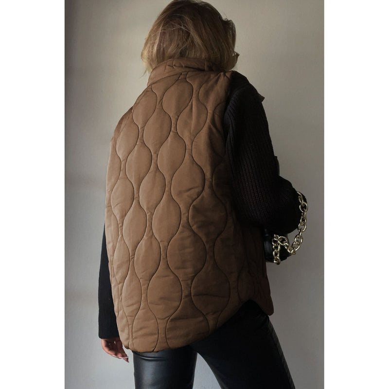 The Replay Quilted Collared Neck Vest with Pockets in Several Colors