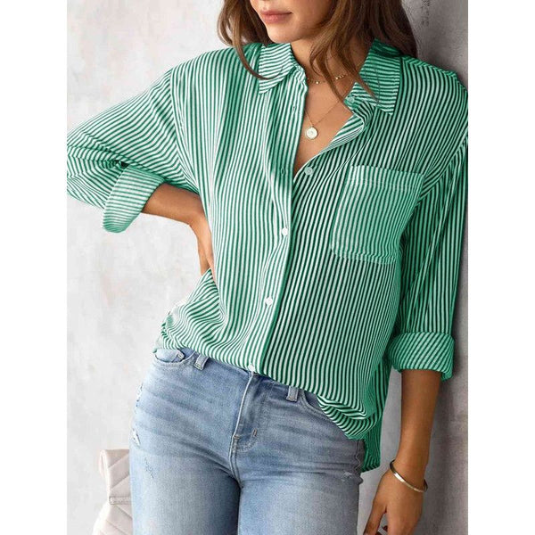 The Striped Collared Shirt In Blue, Pink, Green, Sand or Lavender