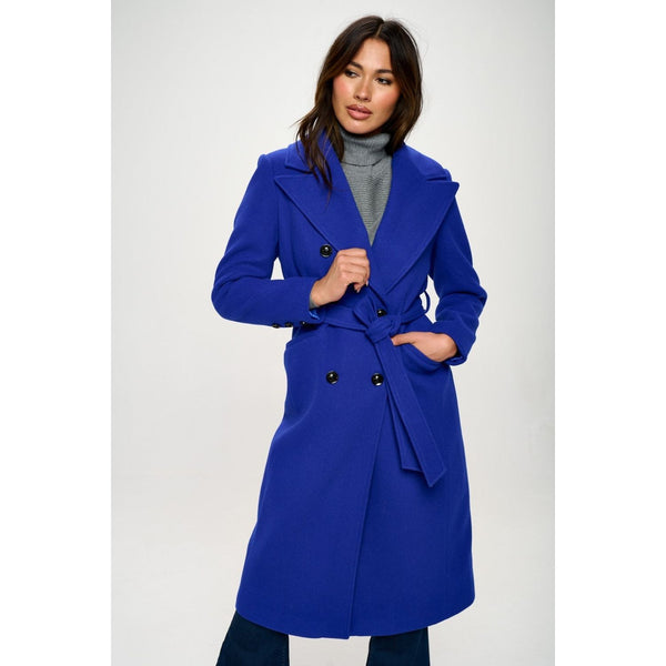 The Joliet Royal Blue Double-Breasted Coat with Belt