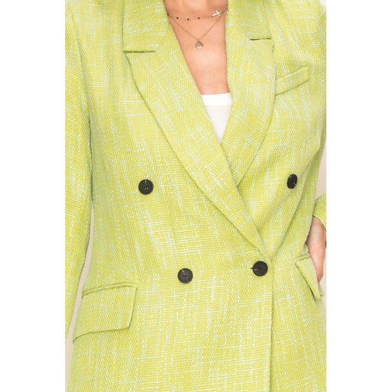 The Springtime Double-Breasted Blazer in Lime, Pink, Cream or Black