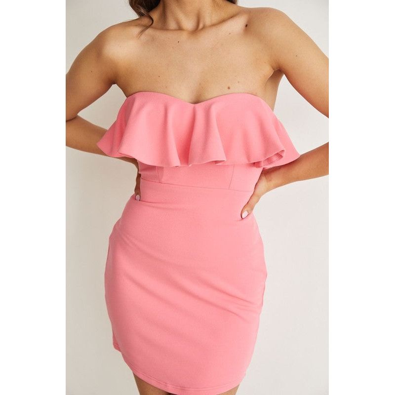 The Samantha Pink Strapless Mini Dress