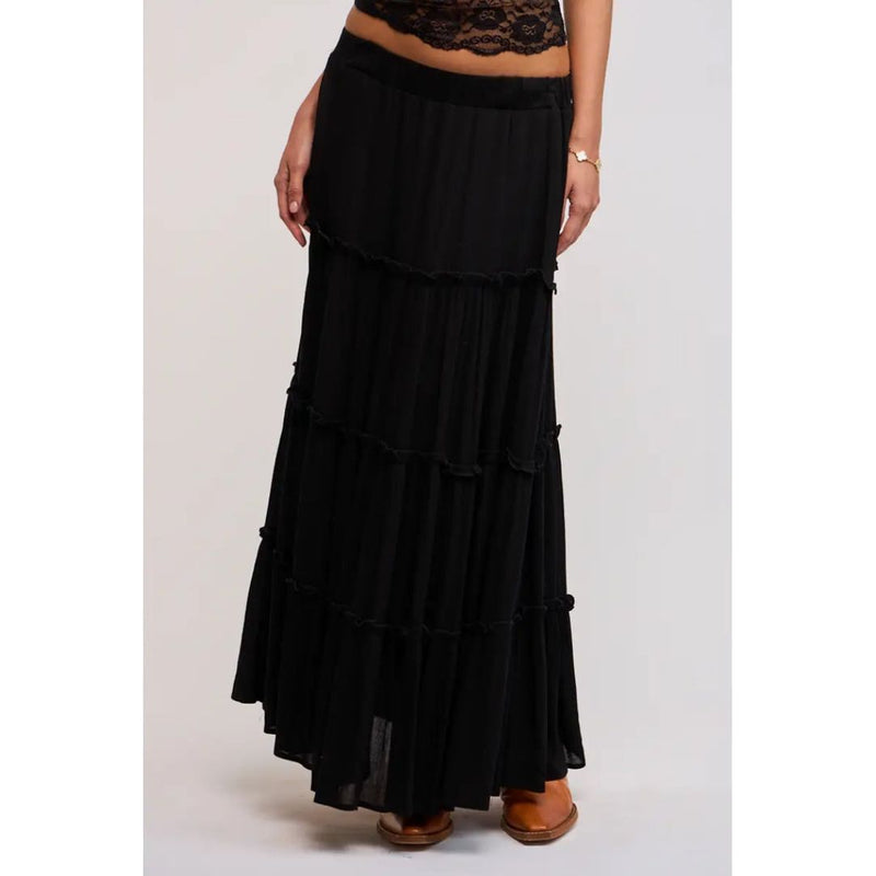 The Becca Black Tiered Maxi Skirt