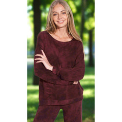 The Tie-Dye Loungewear in Soft Merlot