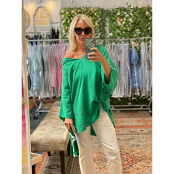 The Rosemary Green Gauze Top