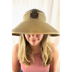 Pre-Order The Upcycled Louis Vuitton Rollable Straw Visor In Tan, Black or White