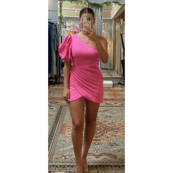 The Vallen Doll Pink Ruffle Mini Dress